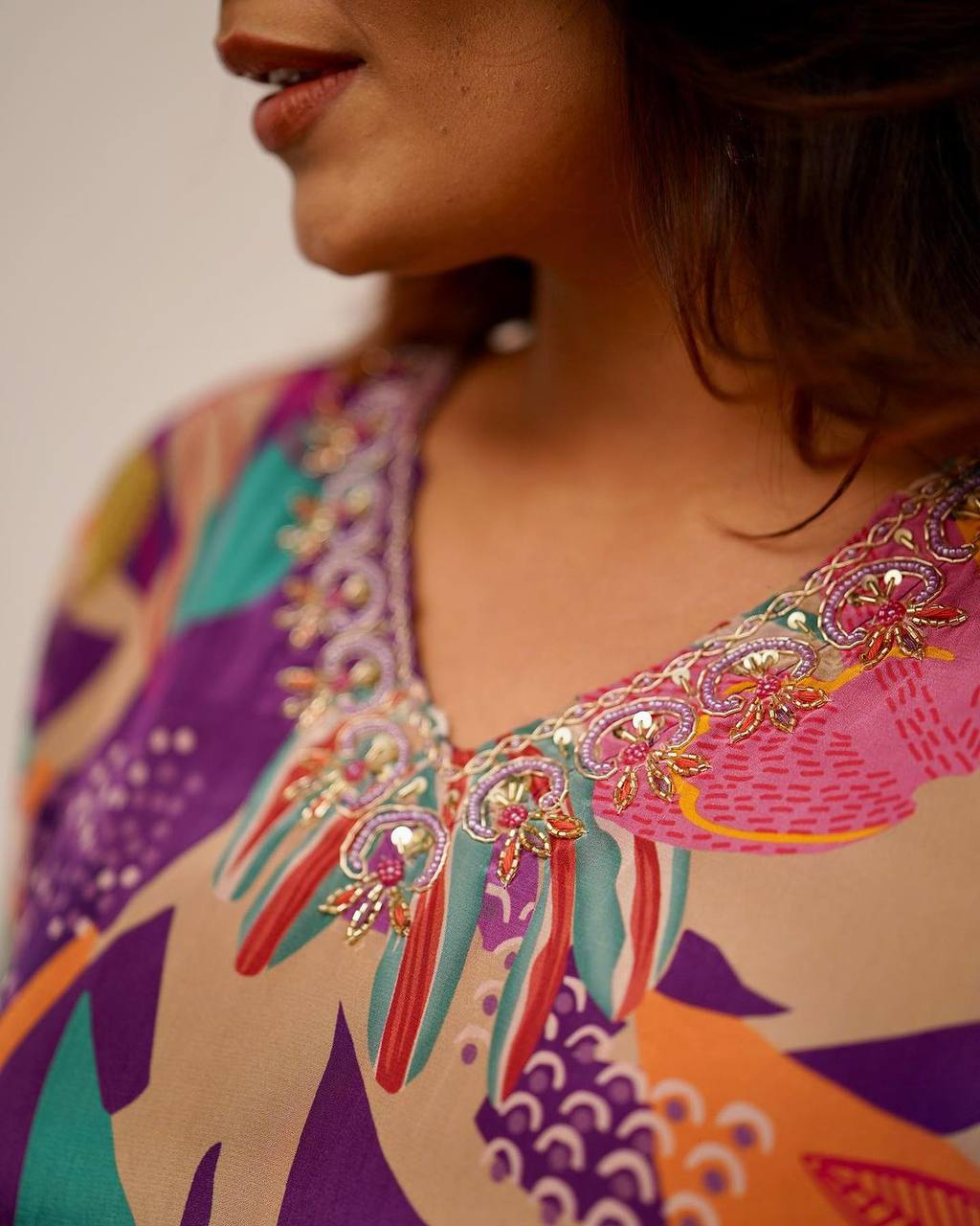 Women Embroidered PURE RUSSIAN SILK kurta set