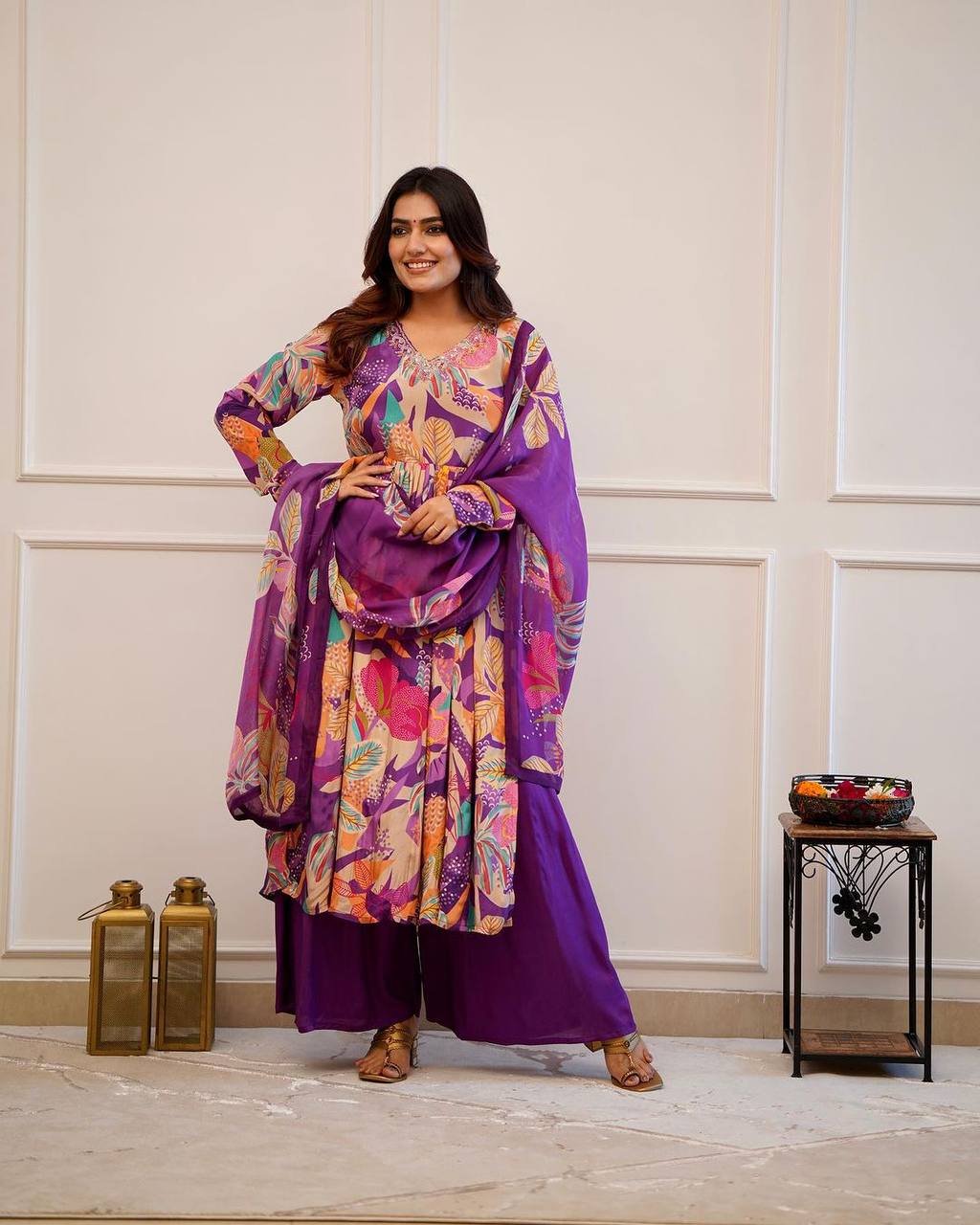 Women Embroidered PURE RUSSIAN SILK kurta set