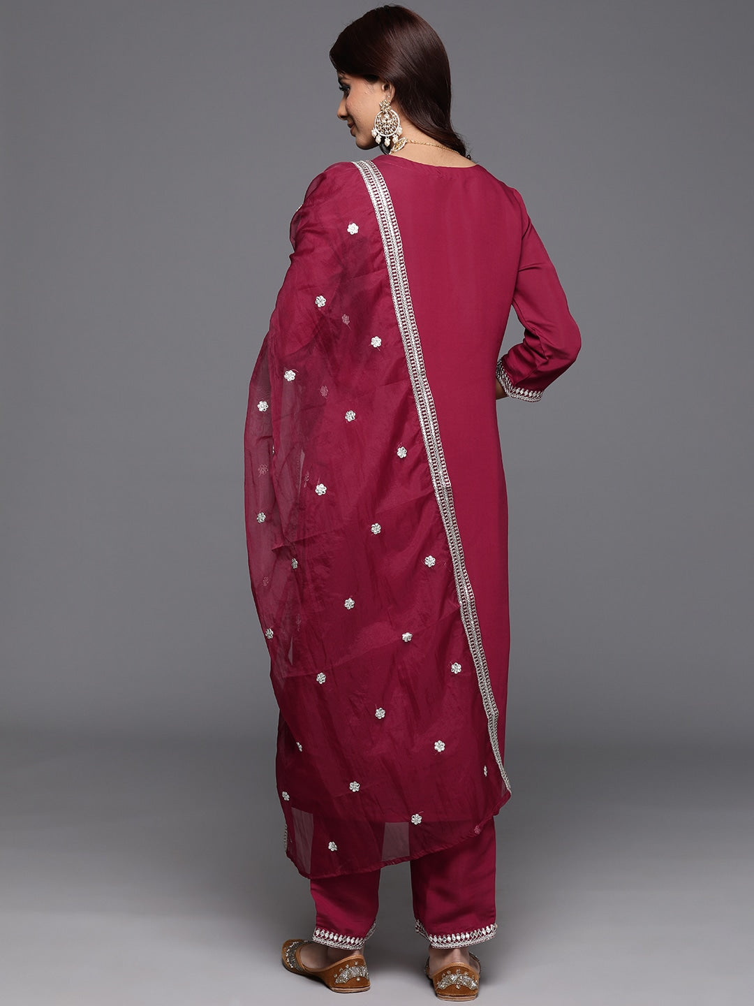 Women Embroidered VISCOSE CHANDERI kurta set