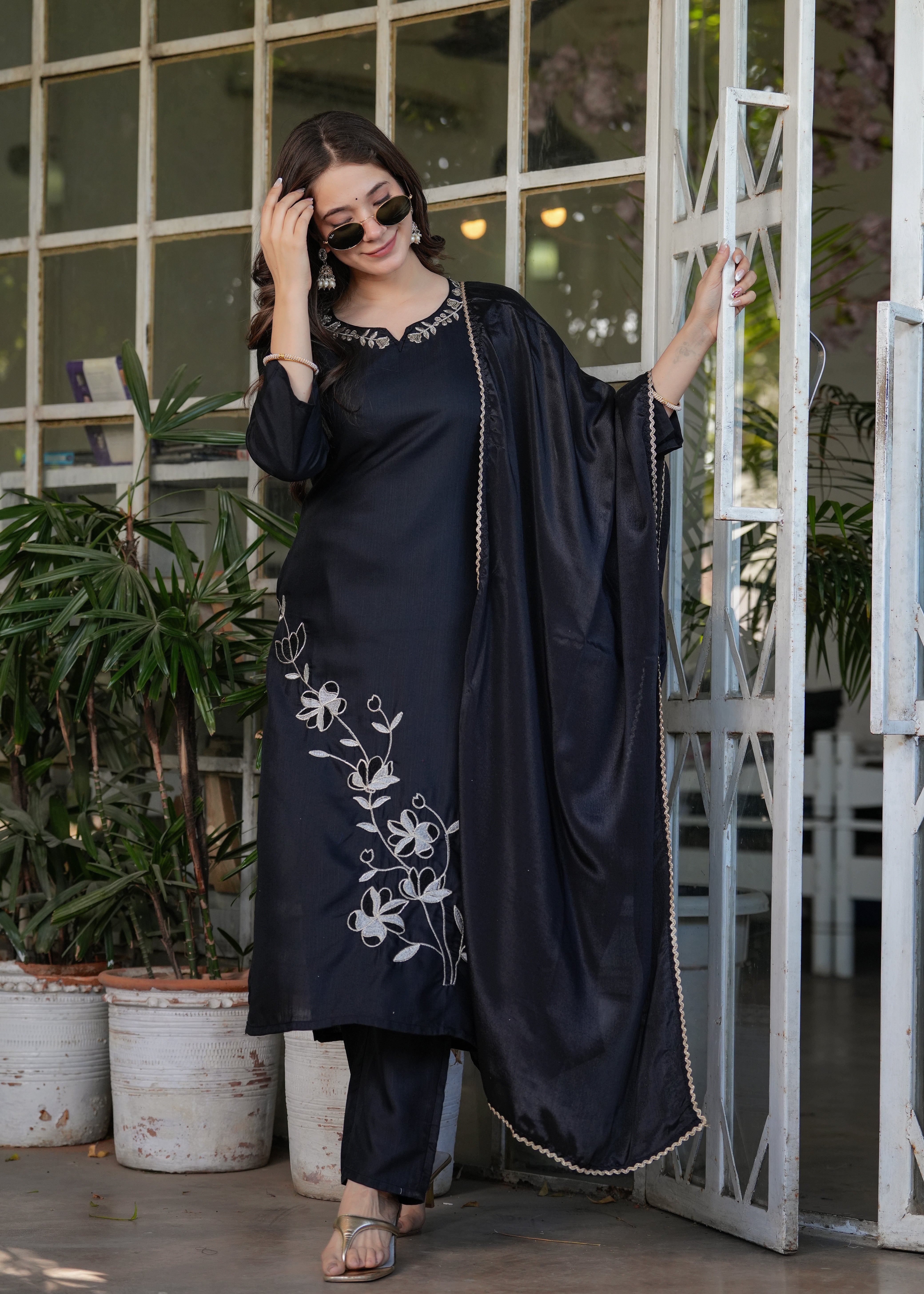 Elegant Black Printed Kurti