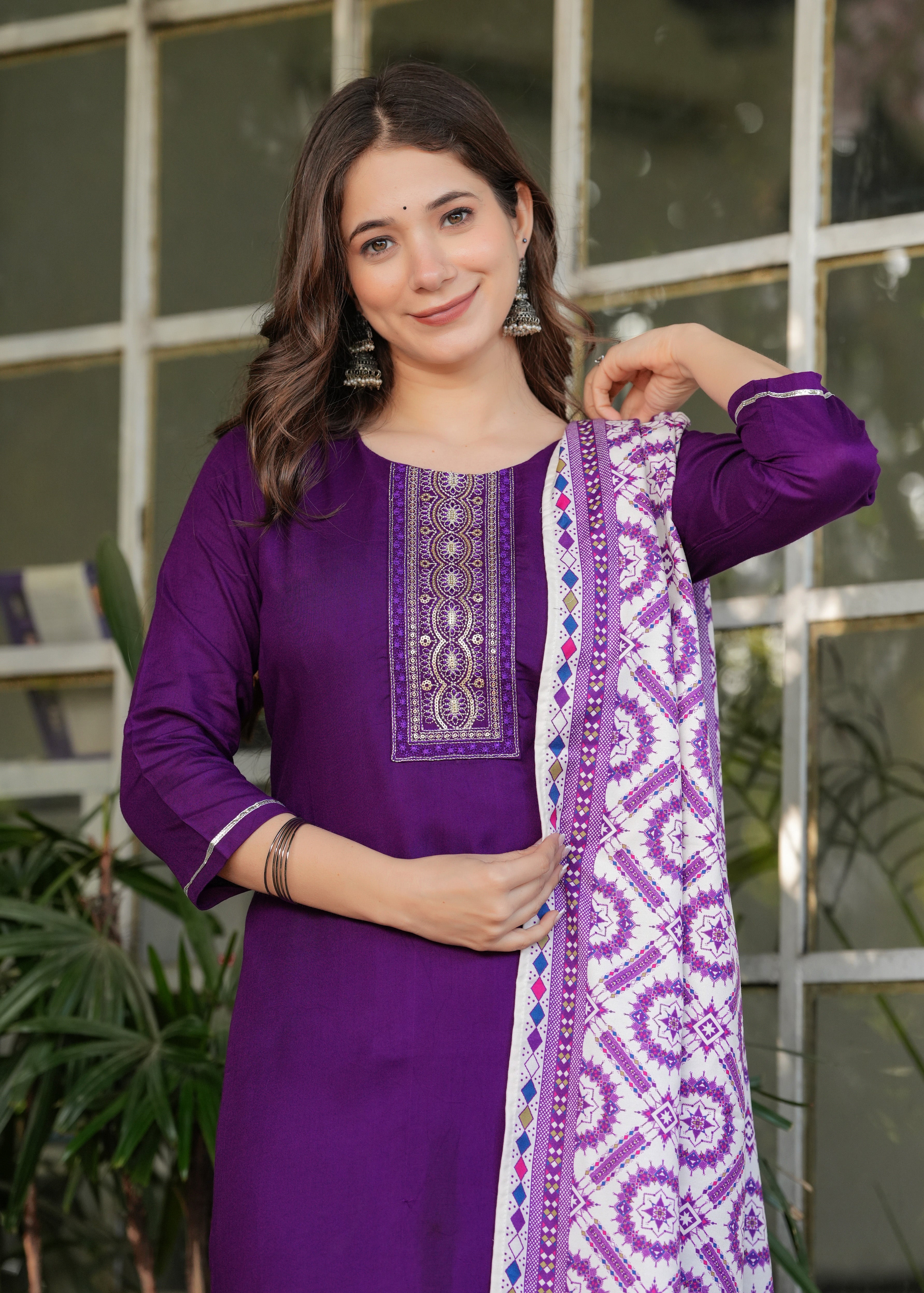 Elegant Purple-Wine Kurti