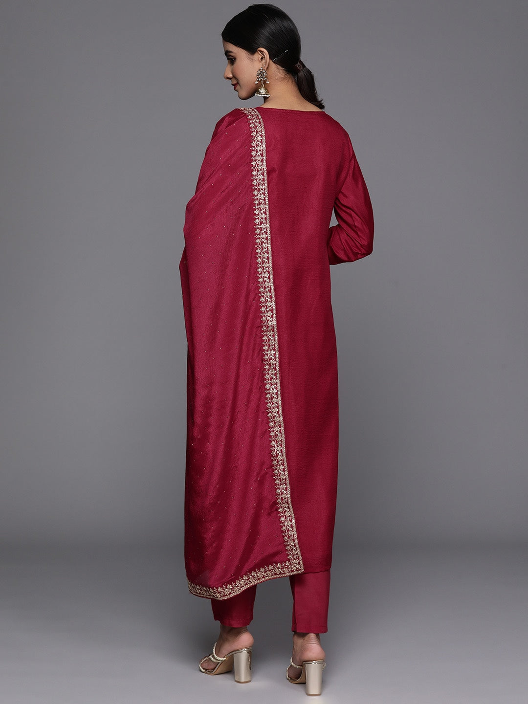 Embroidery work cp vichitra Kurta Set