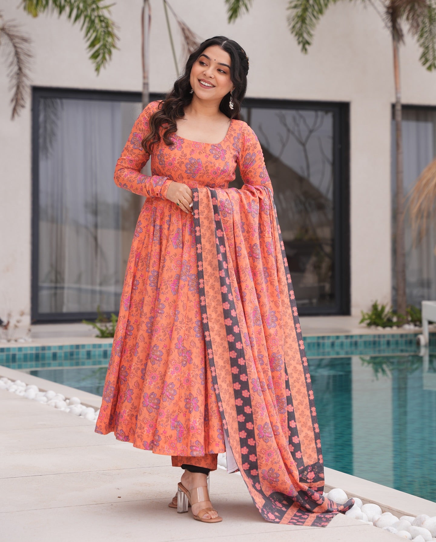 Orange Anarkali