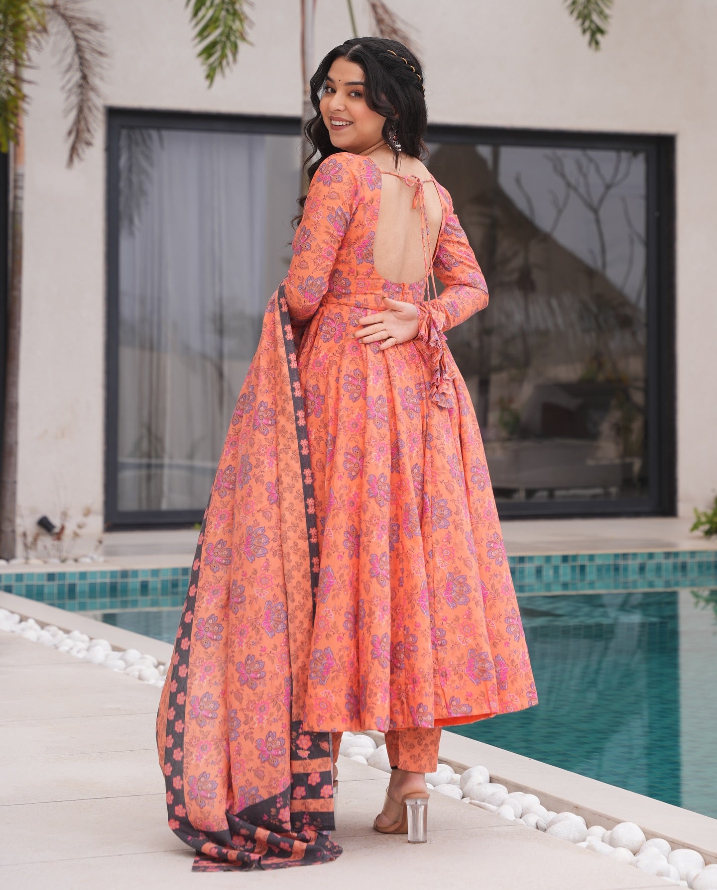 Orange Anarkali