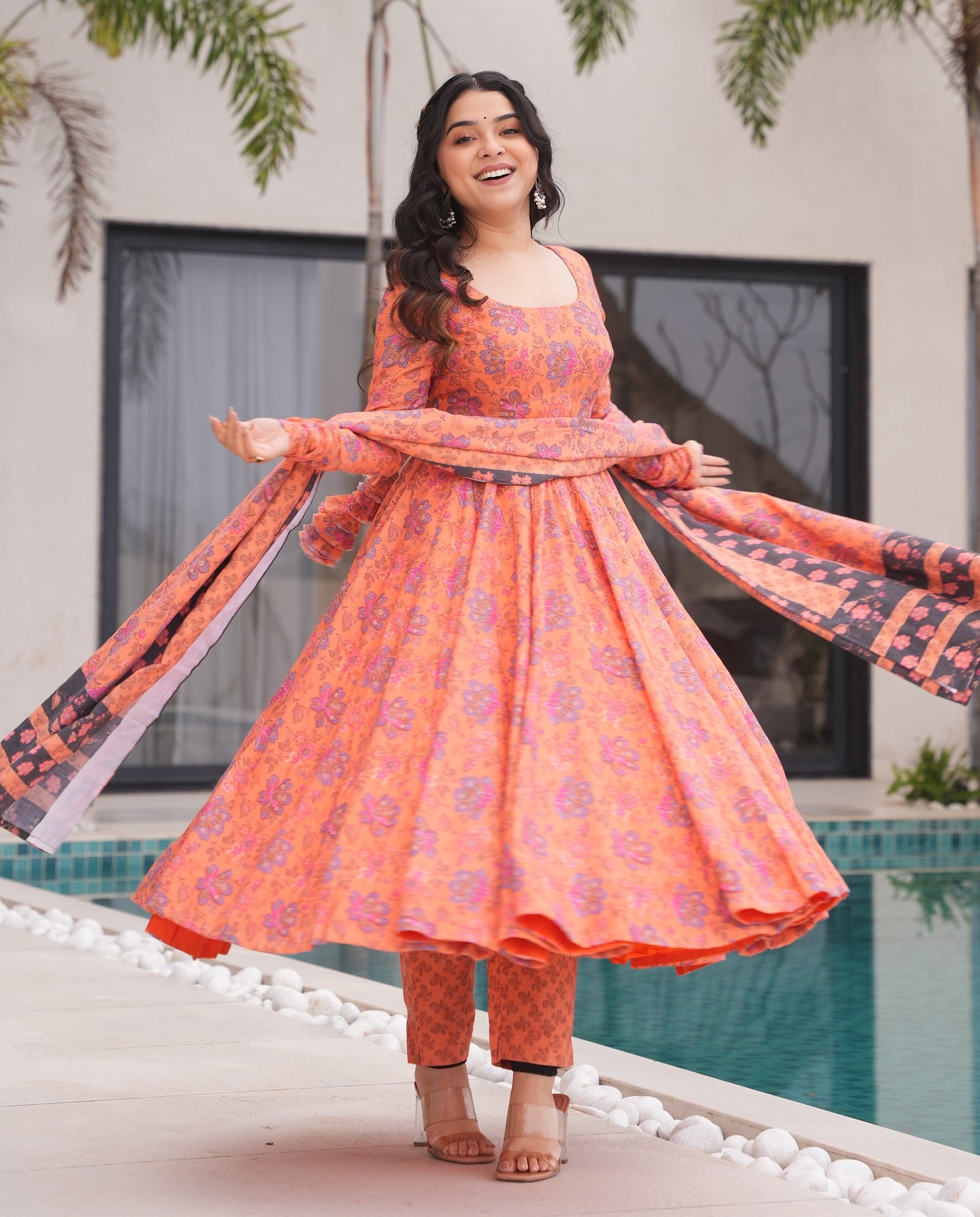 Orange Anarkali
