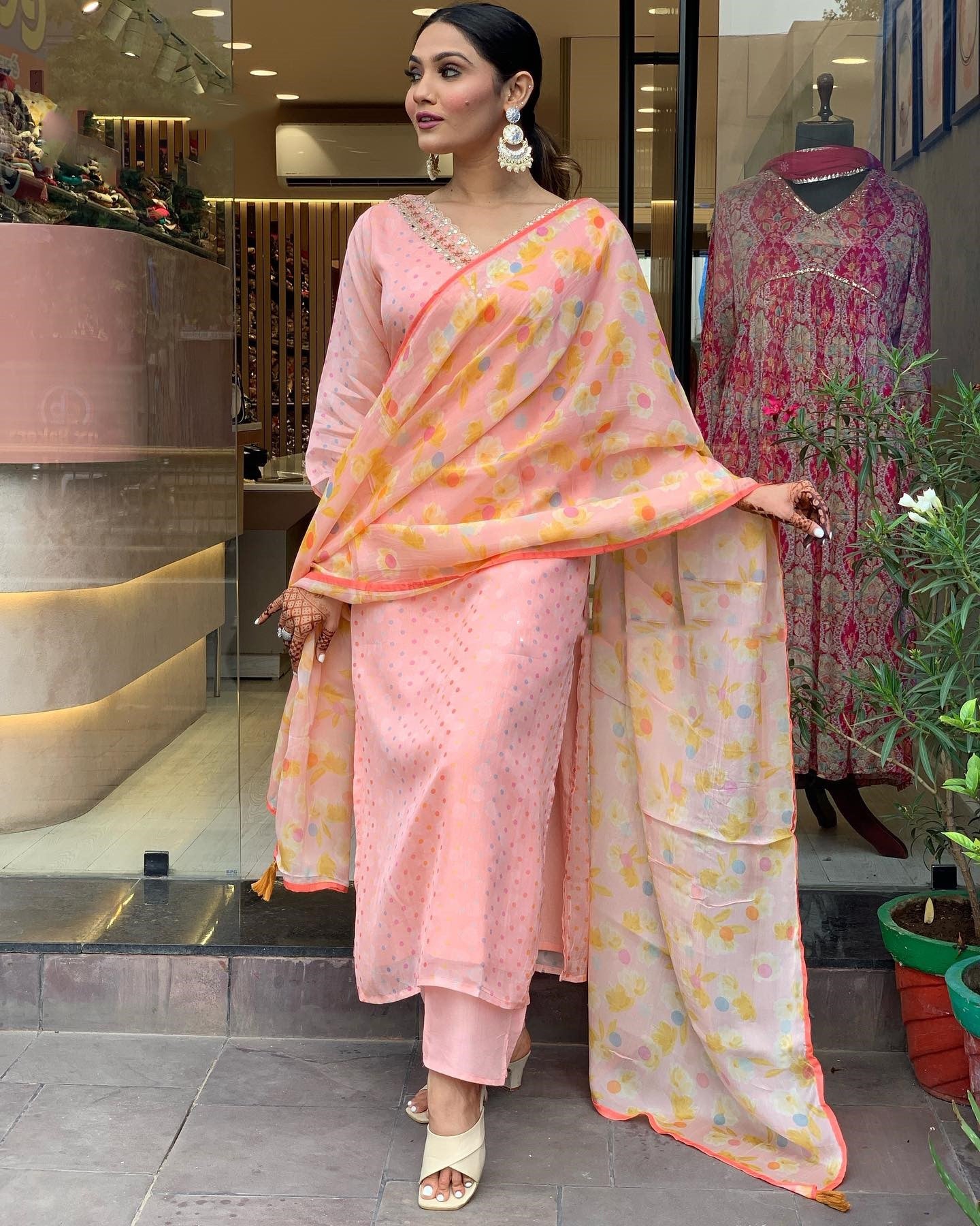 Straight Embroidered Kurta with Pant & Dupatta