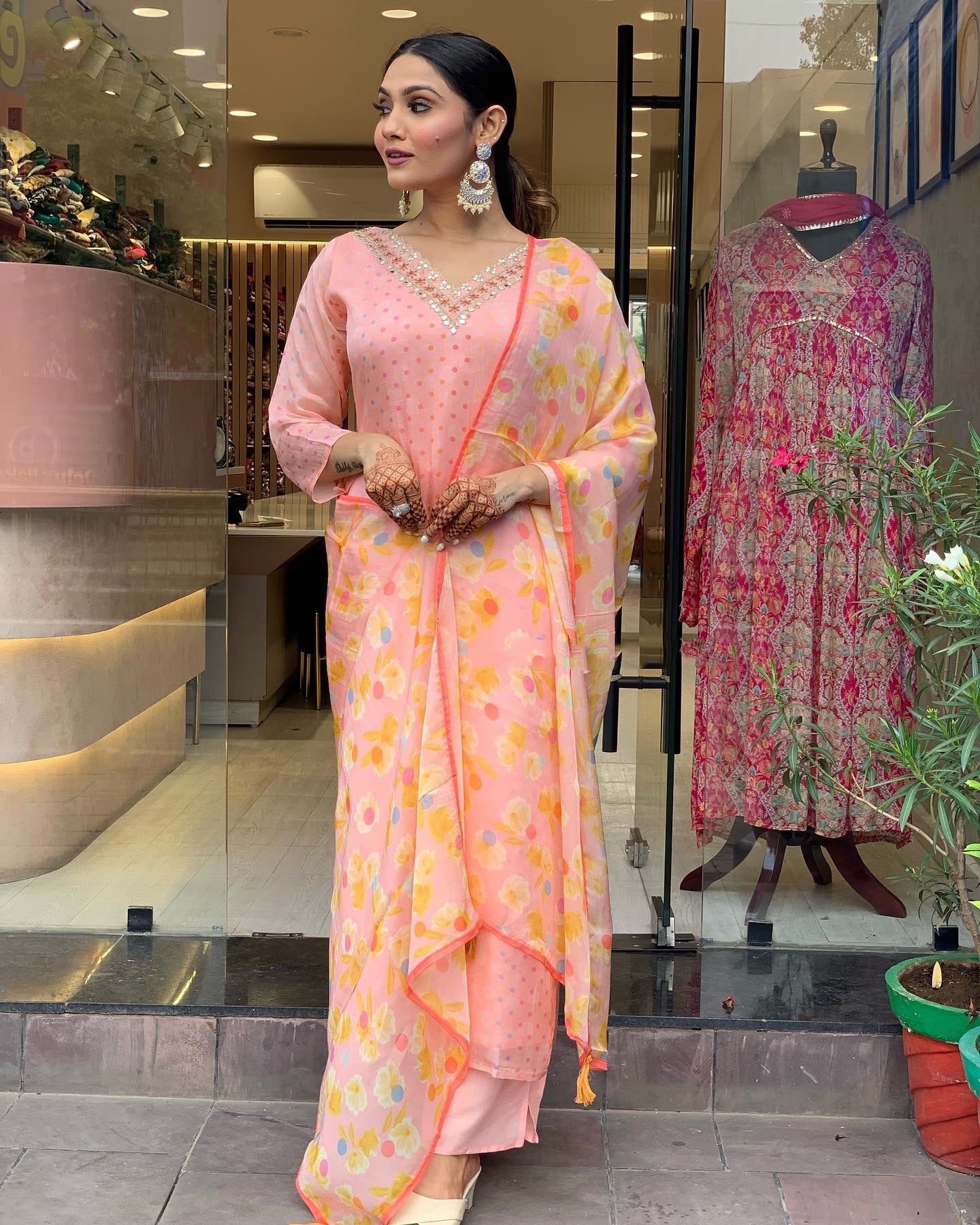 Straight Embroidered Kurta with Pant & Dupatta