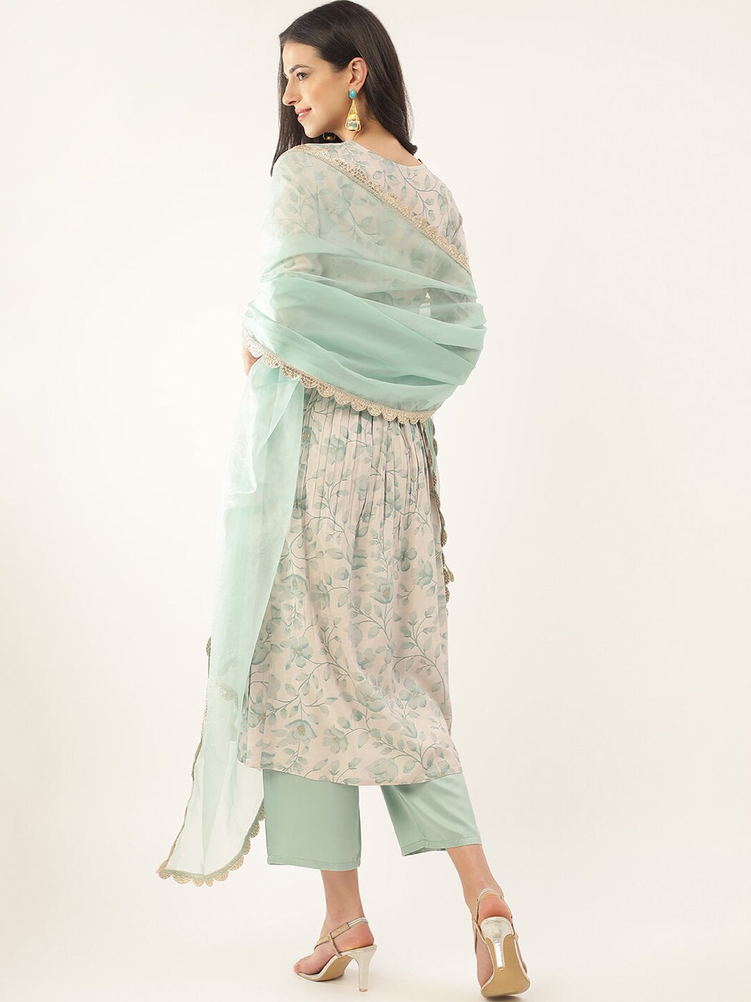 Women Embroidered Anarkali Kurta Suit Set