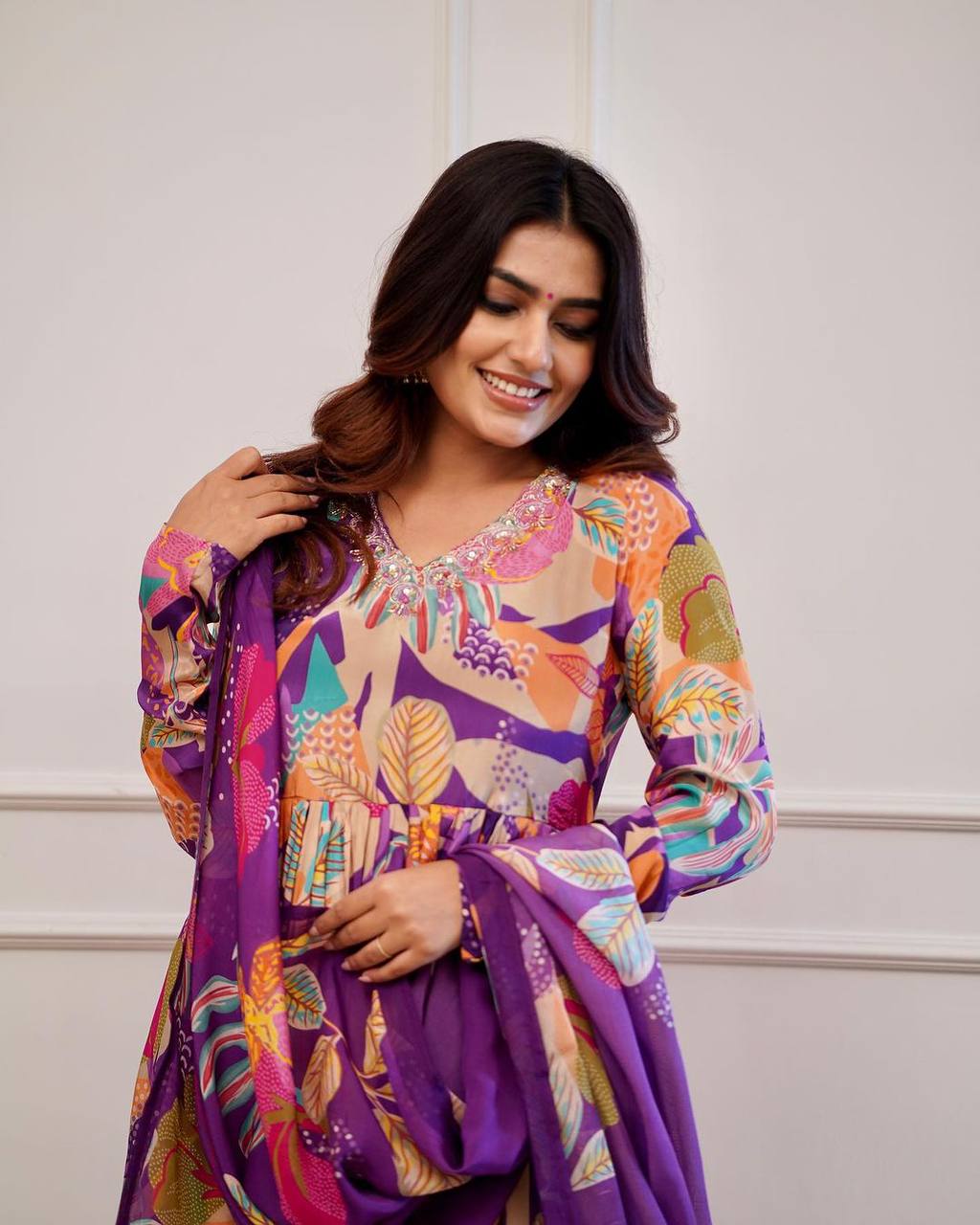Women Embroidered PURE RUSSIAN SILK kurta set