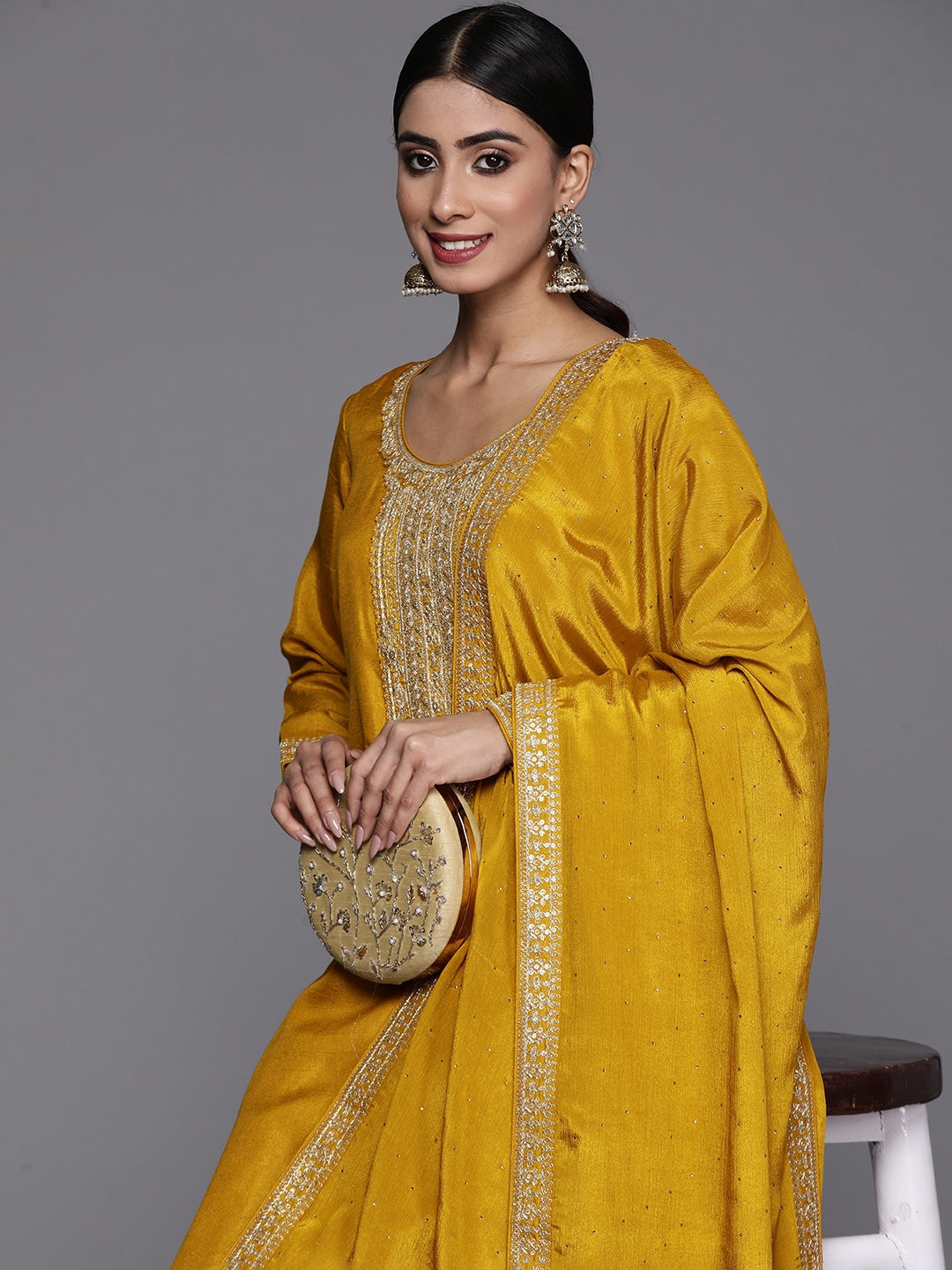 Embroidery work cp vichitra Kurta Set