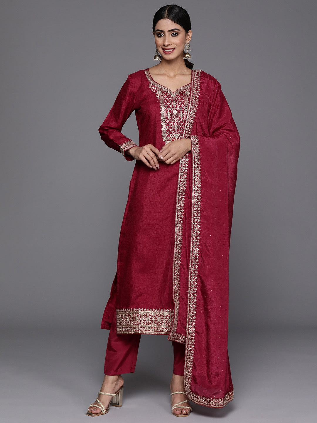 Embroidery work cp vichitra Kurta Set