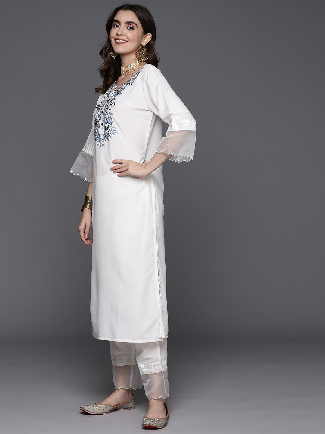 Women Striped Straight Kurta Set