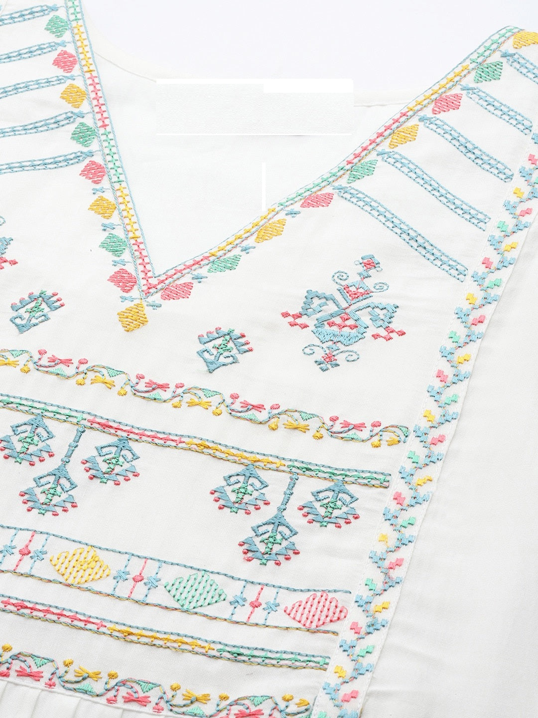 Women Embroidered Flared Kurta with Pants & Dupatta