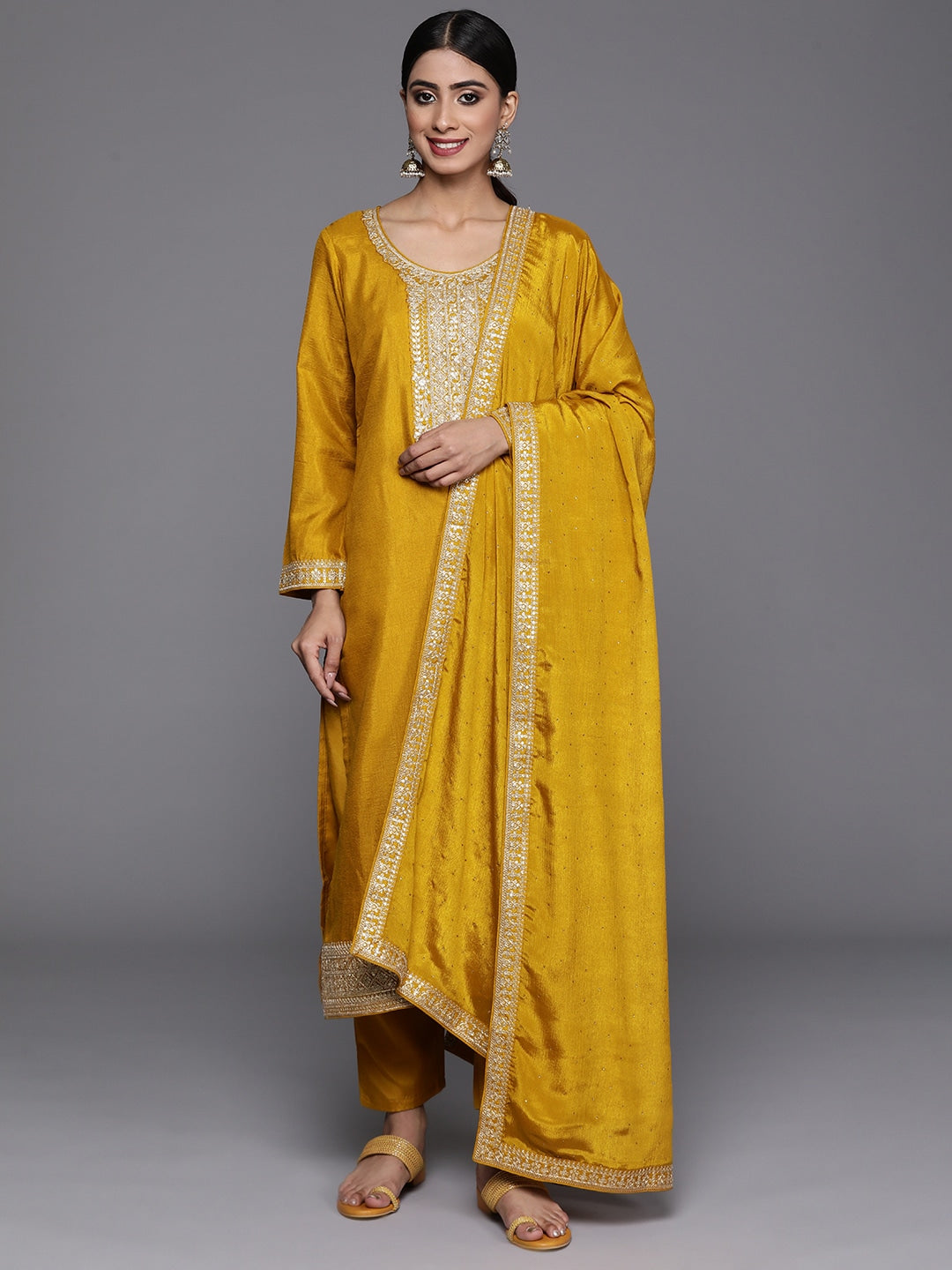 Embroidery work cp vichitra Kurta Set