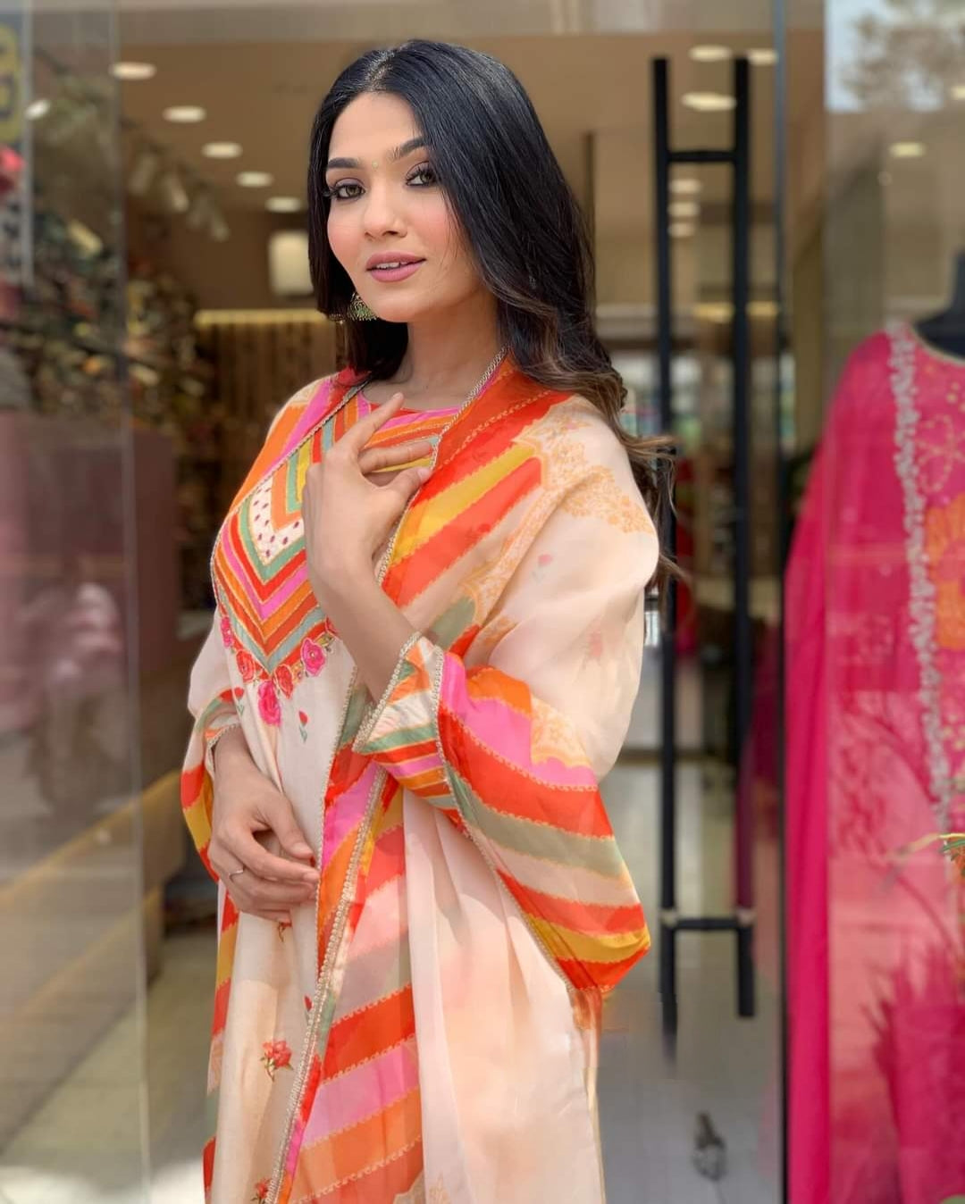 Embroidered 3-Piece stitched Kurta Set For Woman