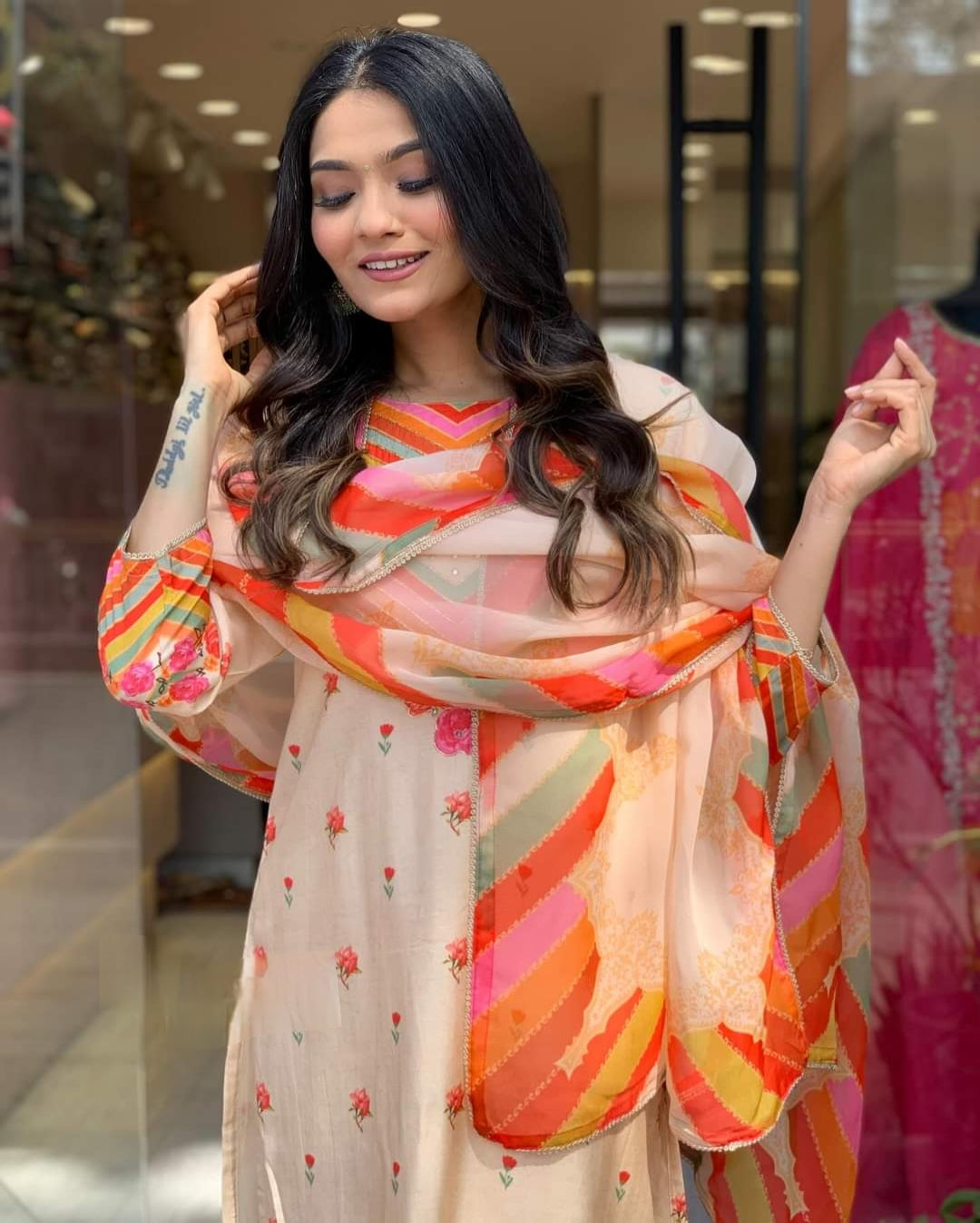 Embroidered 3-Piece stitched Kurta Set For Woman