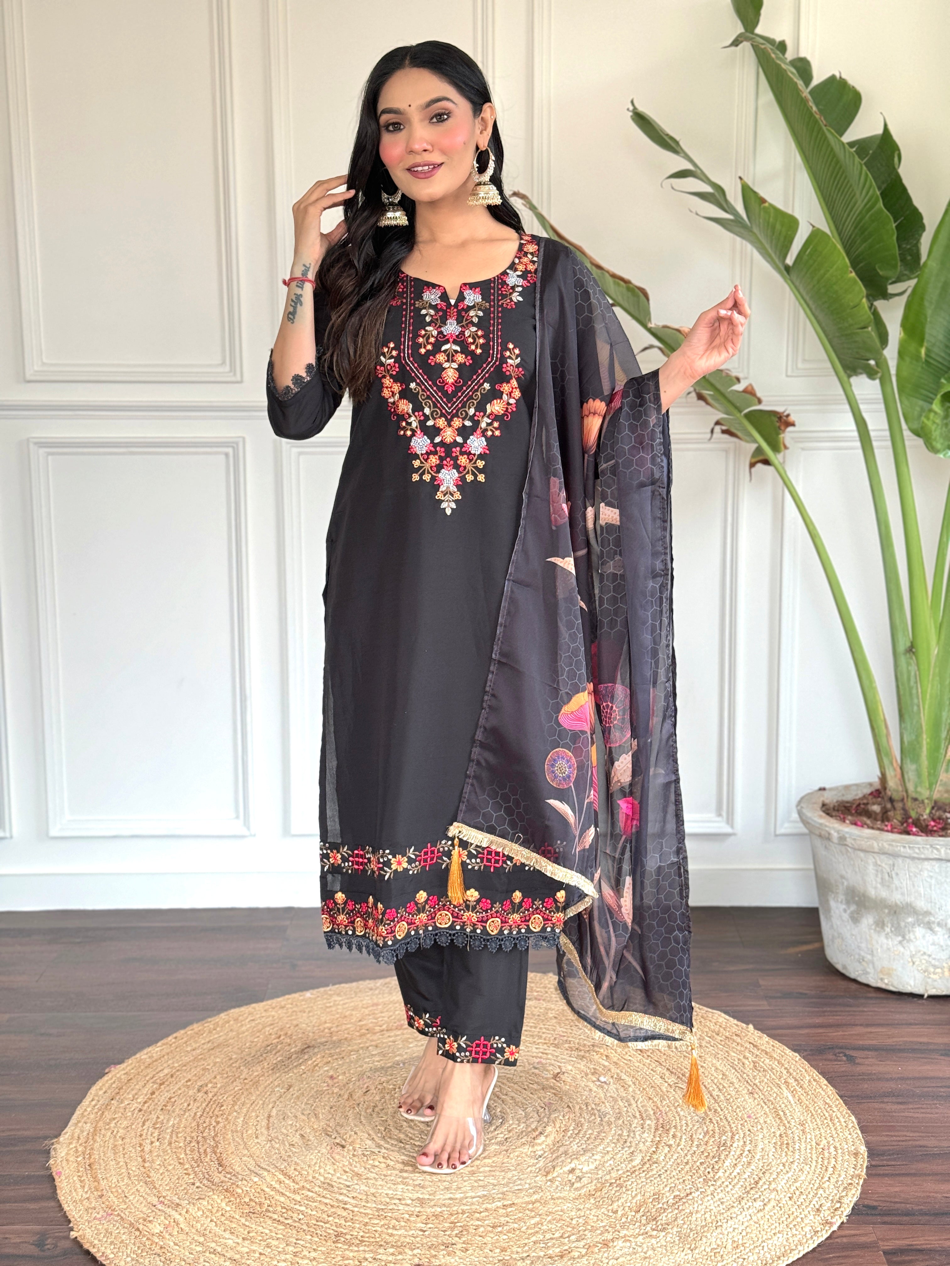 Pure Tebby Silk Printed Kurta Set For Women