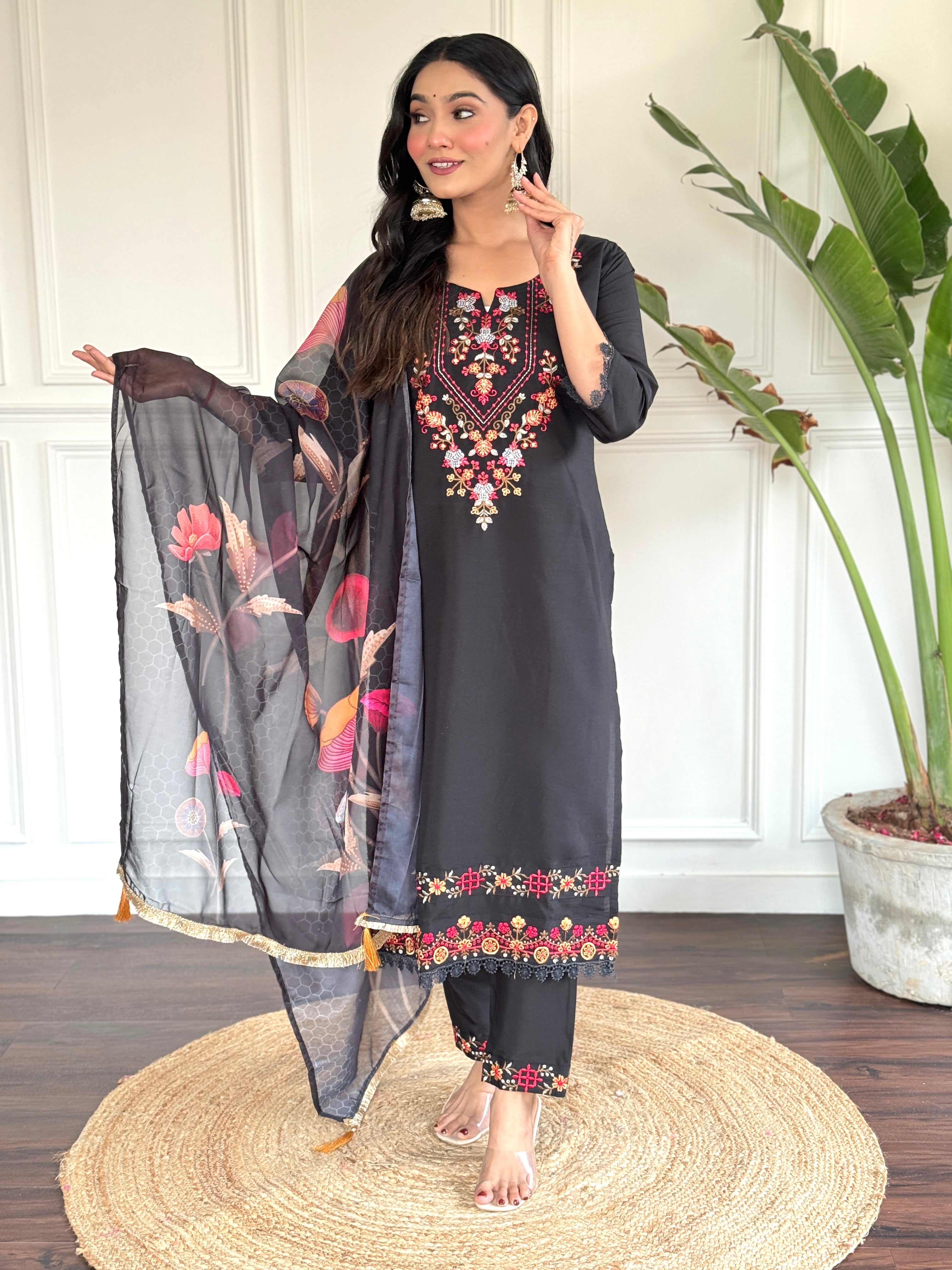 Pure Tebby Silk Printed Kurta Set For Women