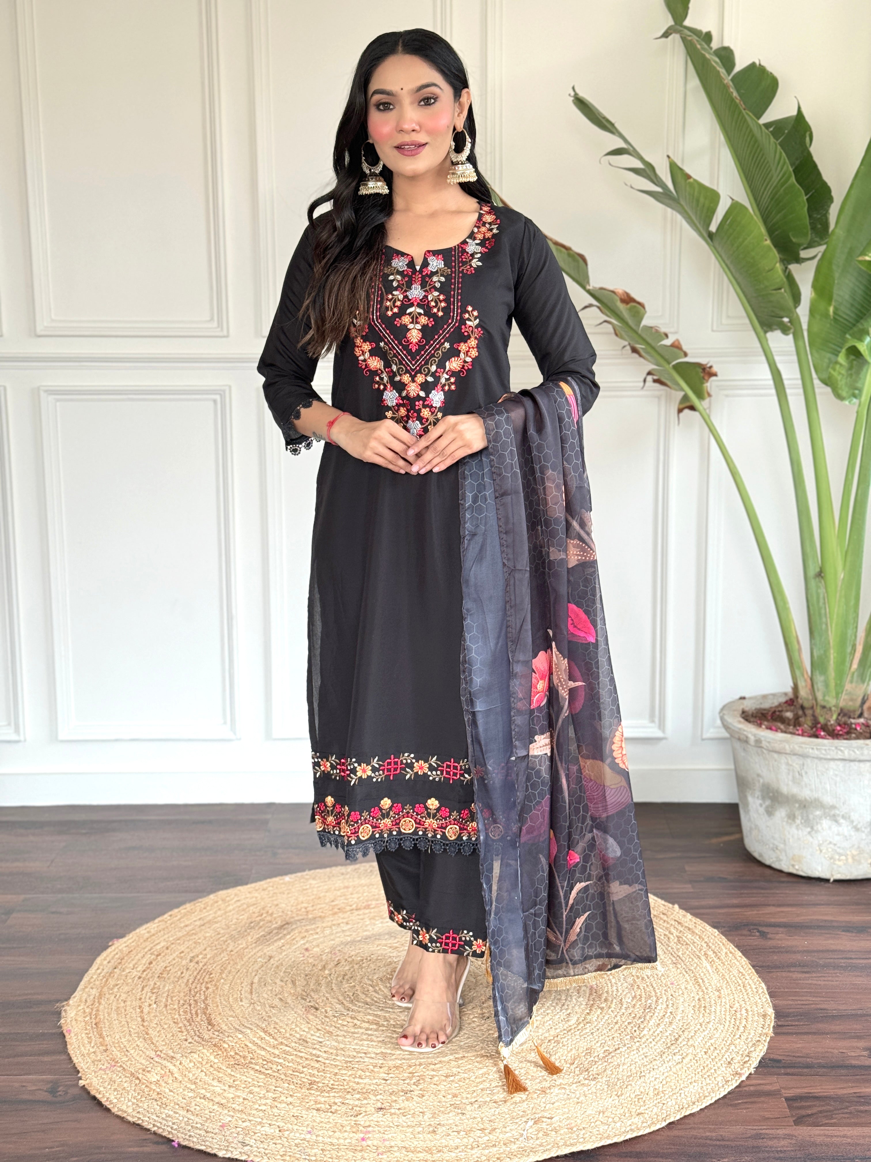 Pure Tebby Silk Printed Kurta Set For Women