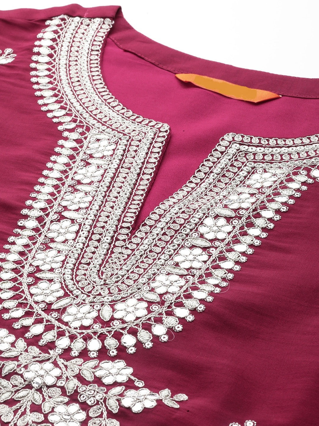 Women Embroidered VISCOSE CHANDERI kurta set