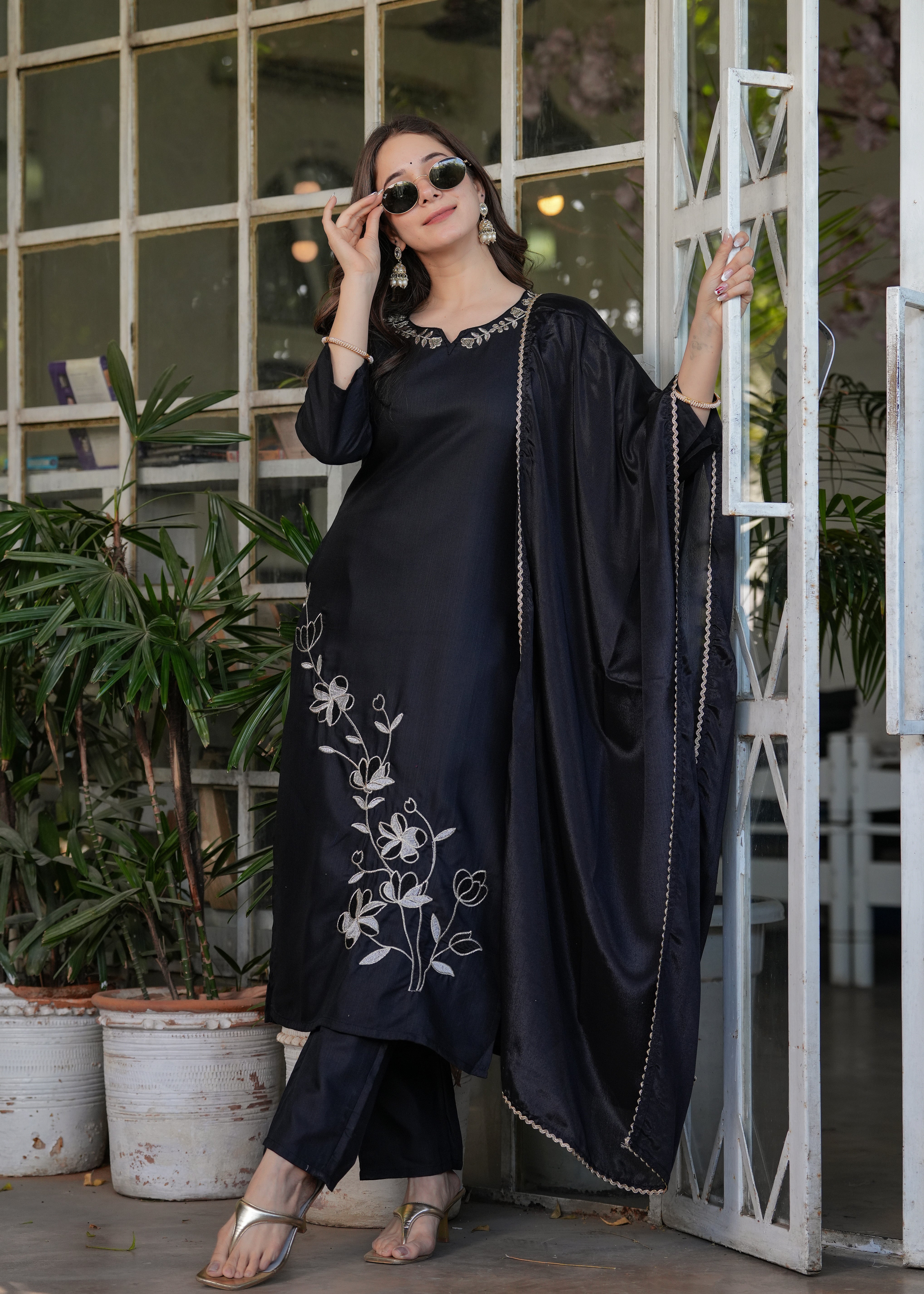 Elegant Black Printed Kurti