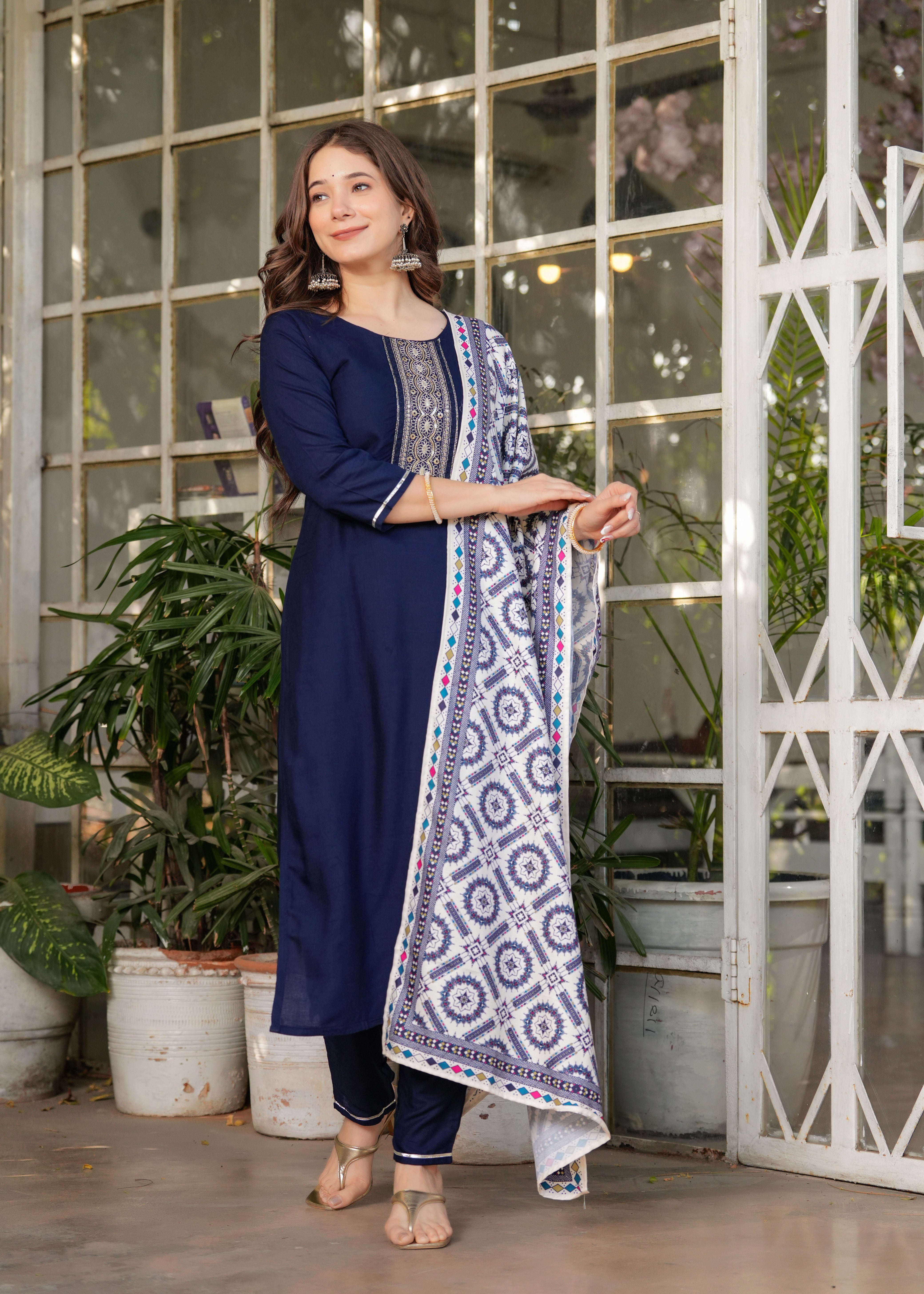 Elegant Navy Blue Kurti