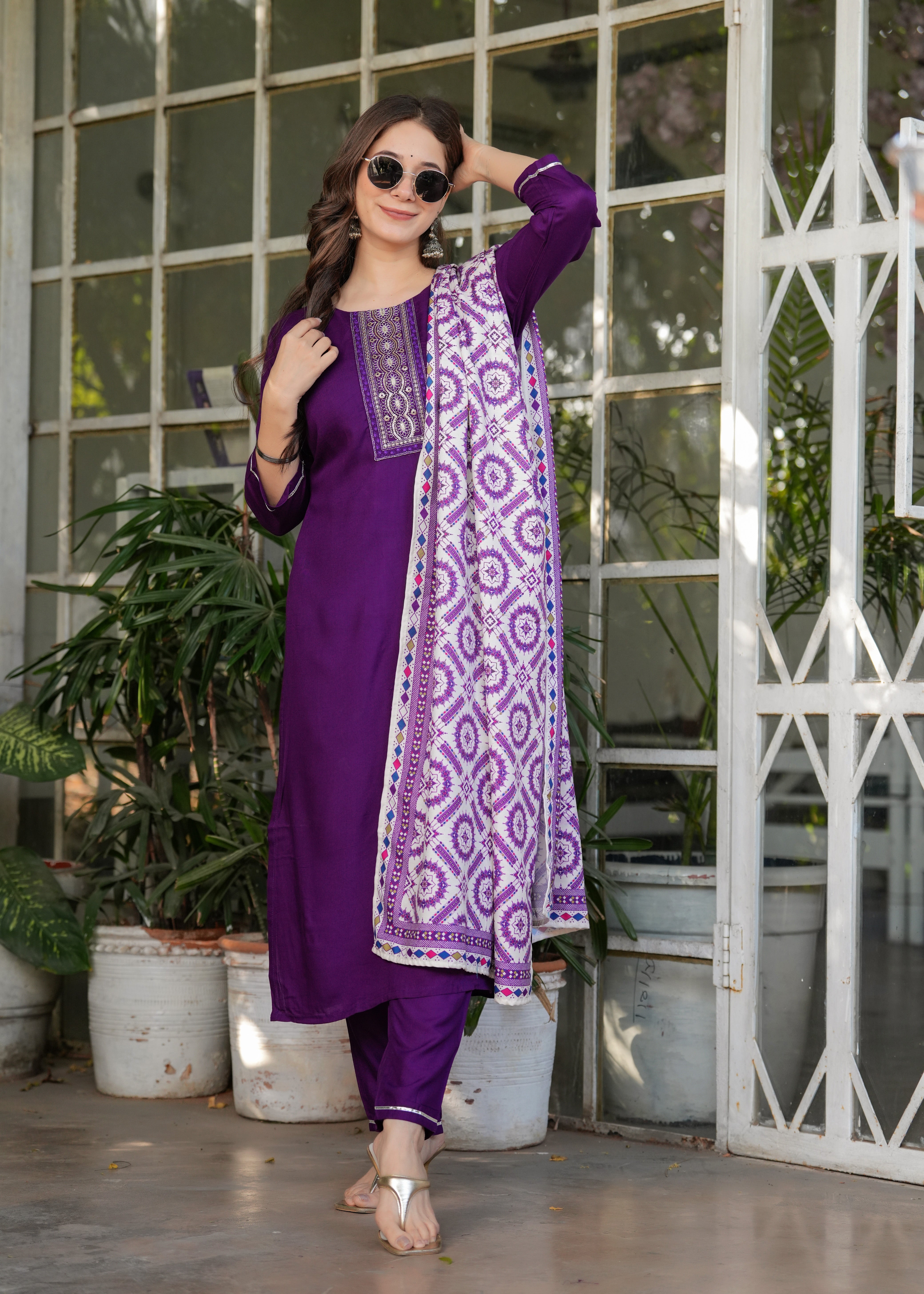 Elegant Purple-Wine Kurti