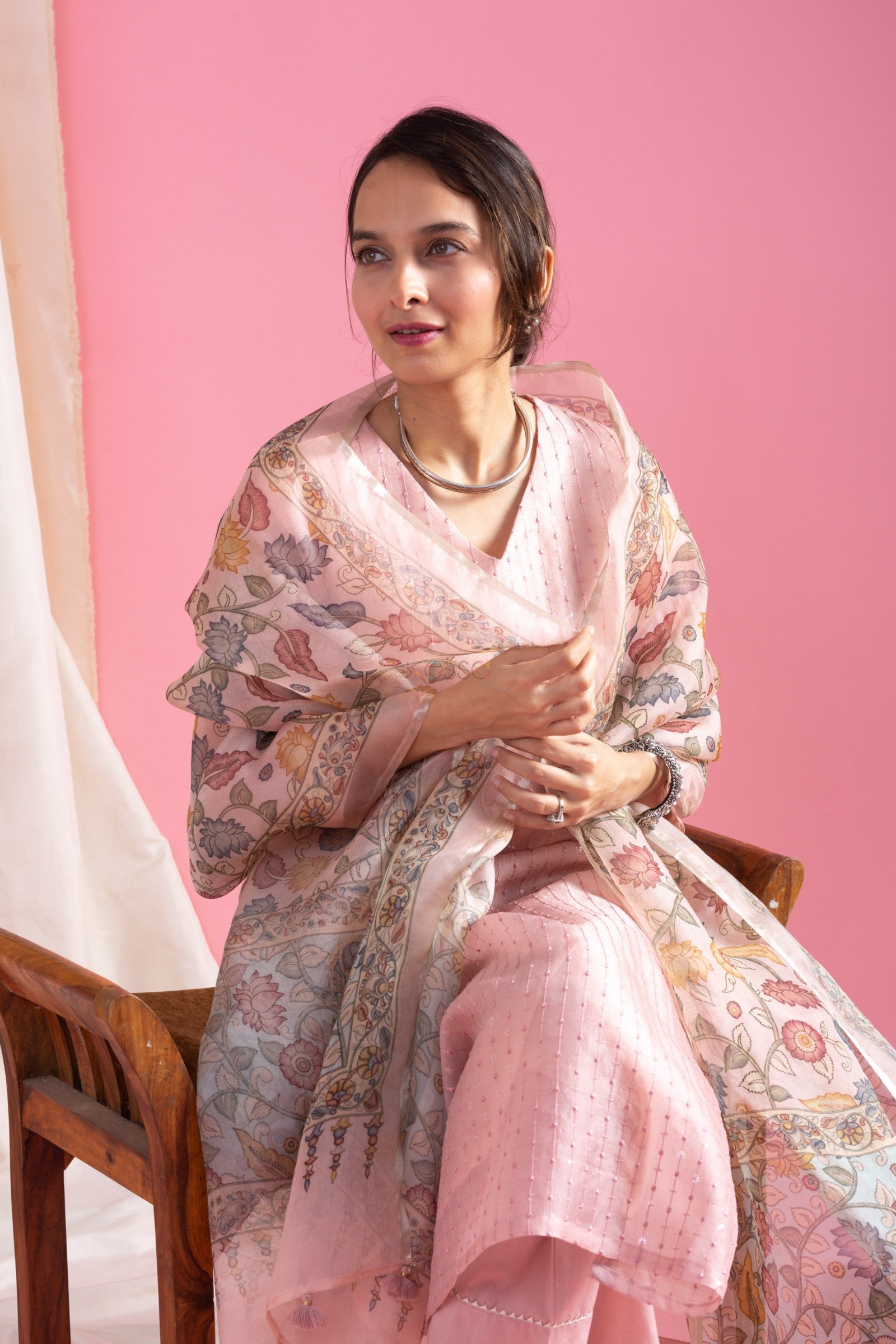Simple and Elegant Pastel Pink Kurti