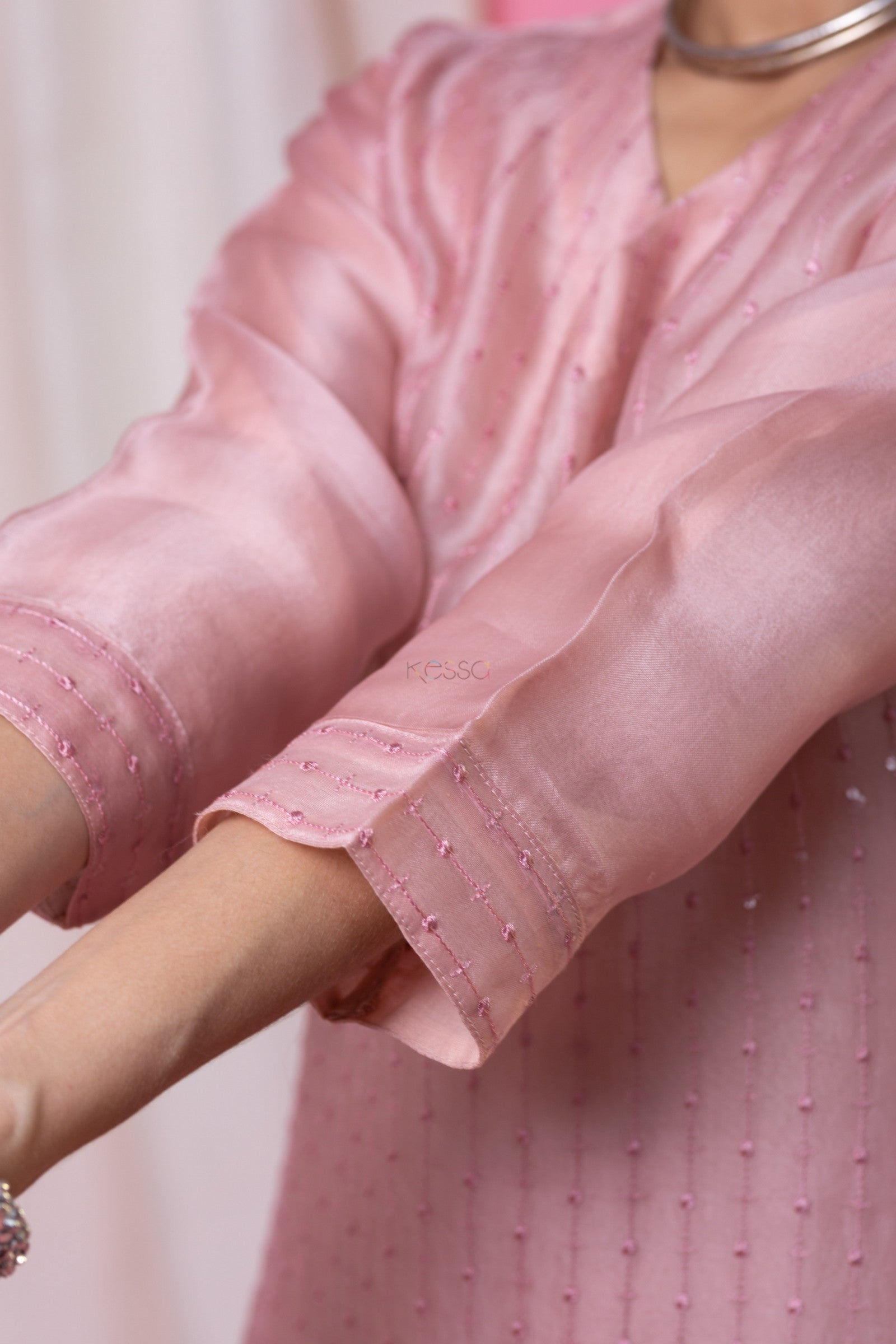 Simple and Elegant Pastel Pink Kurti