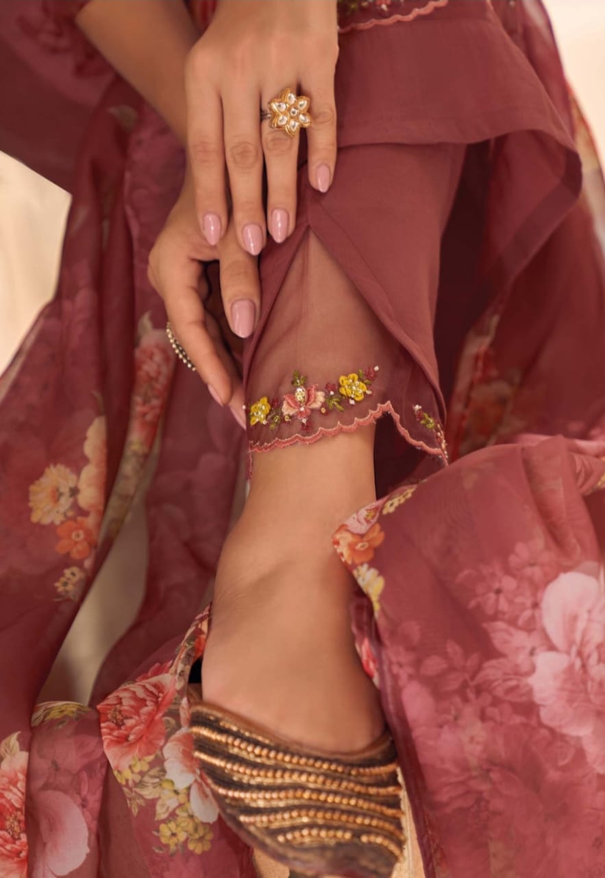 Women Embroidered Straight Kurta & Pants with Dupatta Set