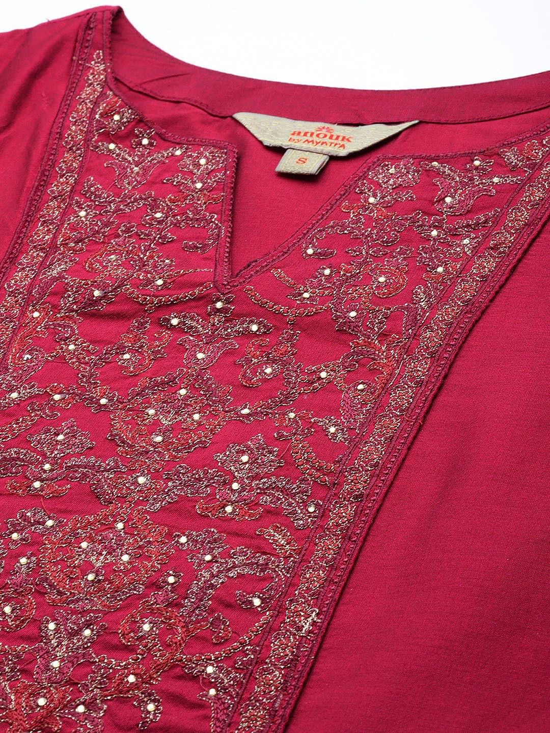 Women Embroidered Flared Kurta Set