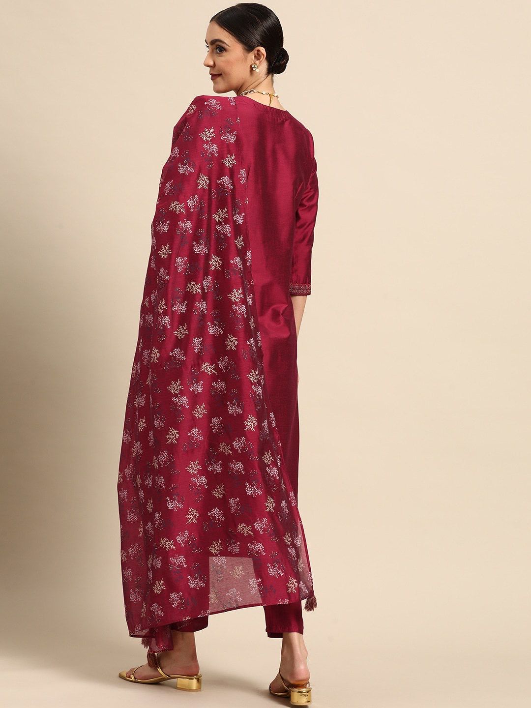 Women Embroidered Flared Kurta Set