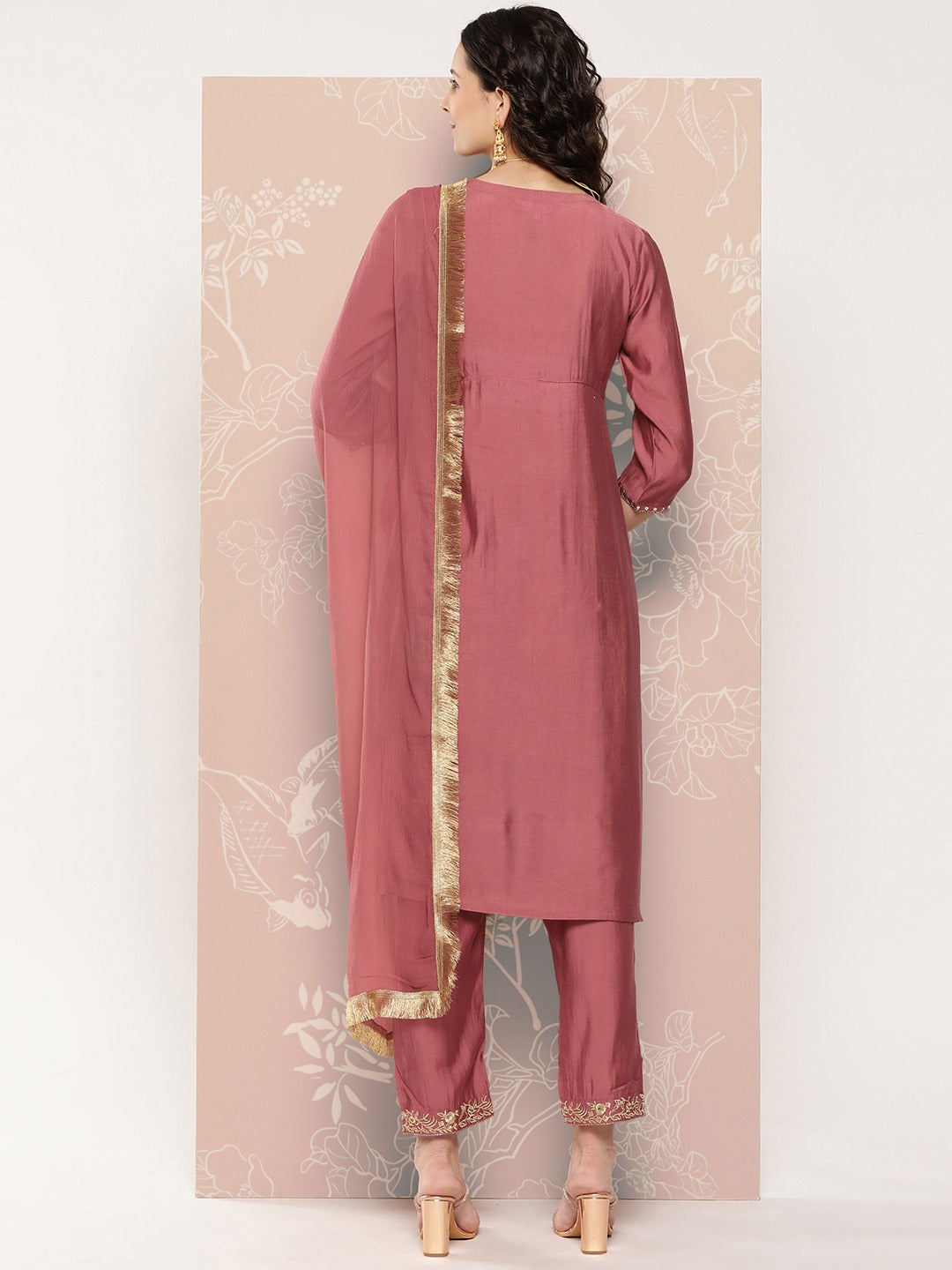 Round-Neck Straight Kurta Set