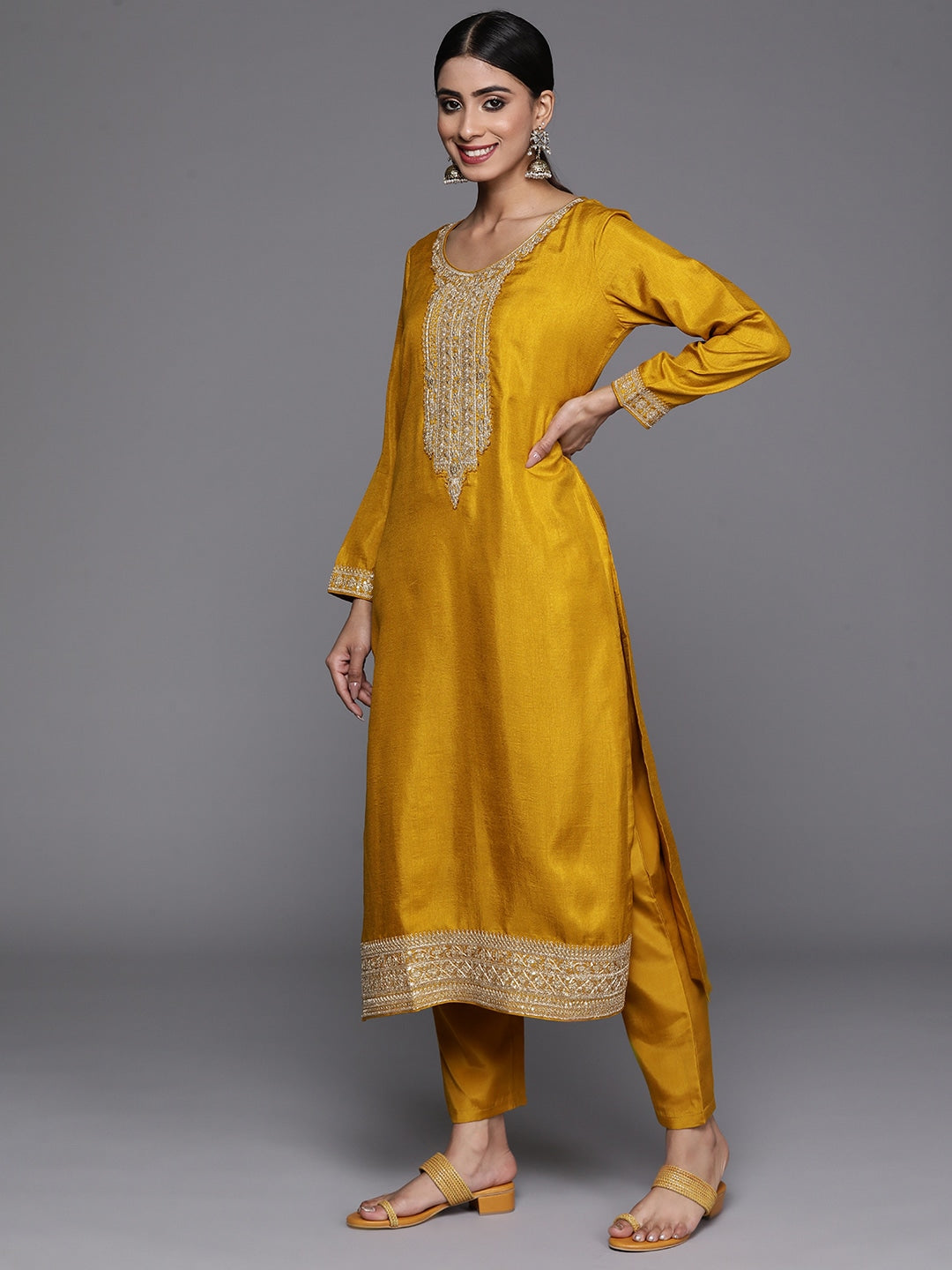 Embroidery work cp vichitra Kurta Set