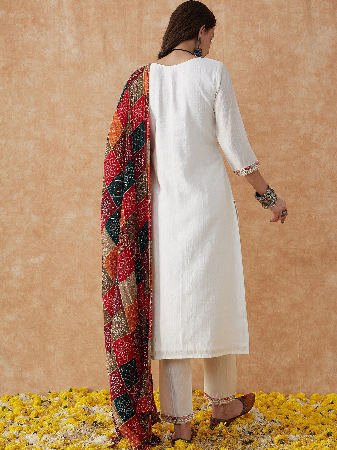 Embroidered A-Line Kurta Set