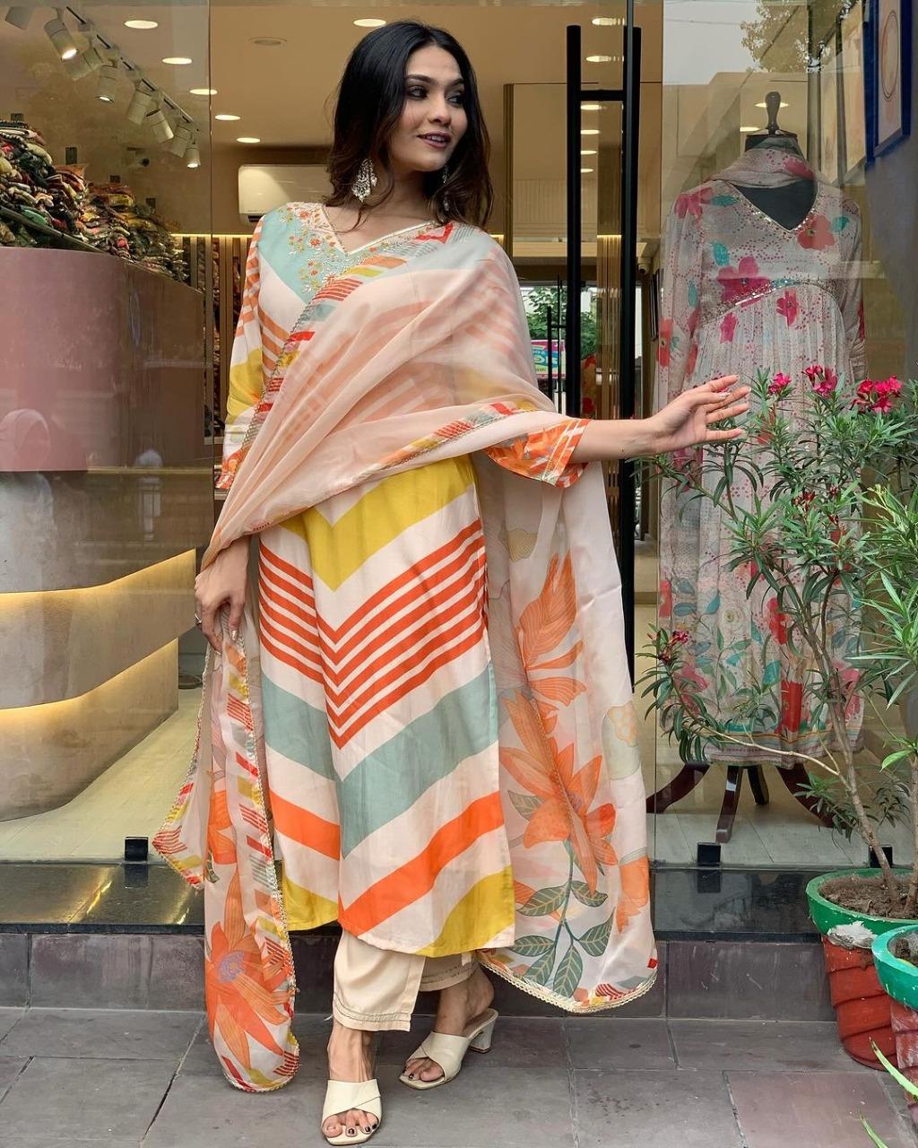 Women Printed Straight Kurta Suit Set