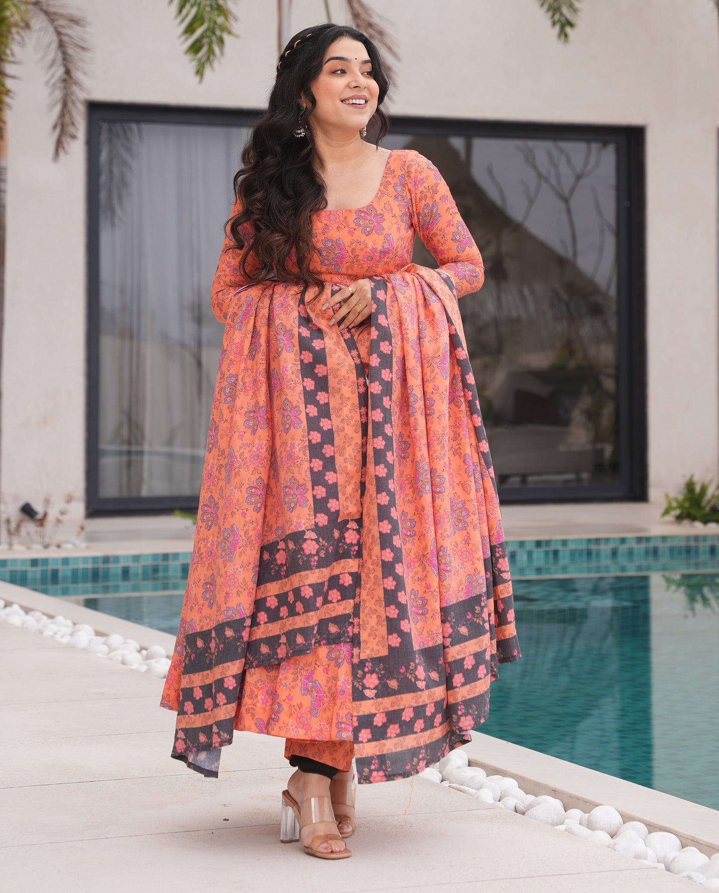 Orange Anarkali
